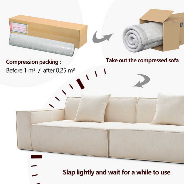 Modular Wohnzimmer Compression Living Room Sofas Set Furniture Luxury L Shape Vacuum Pack Sofa Compressed for Home Couch in Boxe
